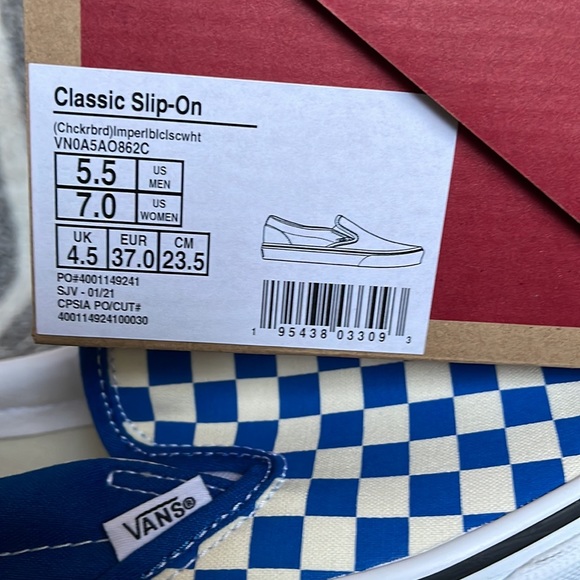 Vans Classic Slip-On Checkerboard Imperial Blue/White WMNS - Picture 16 of 16